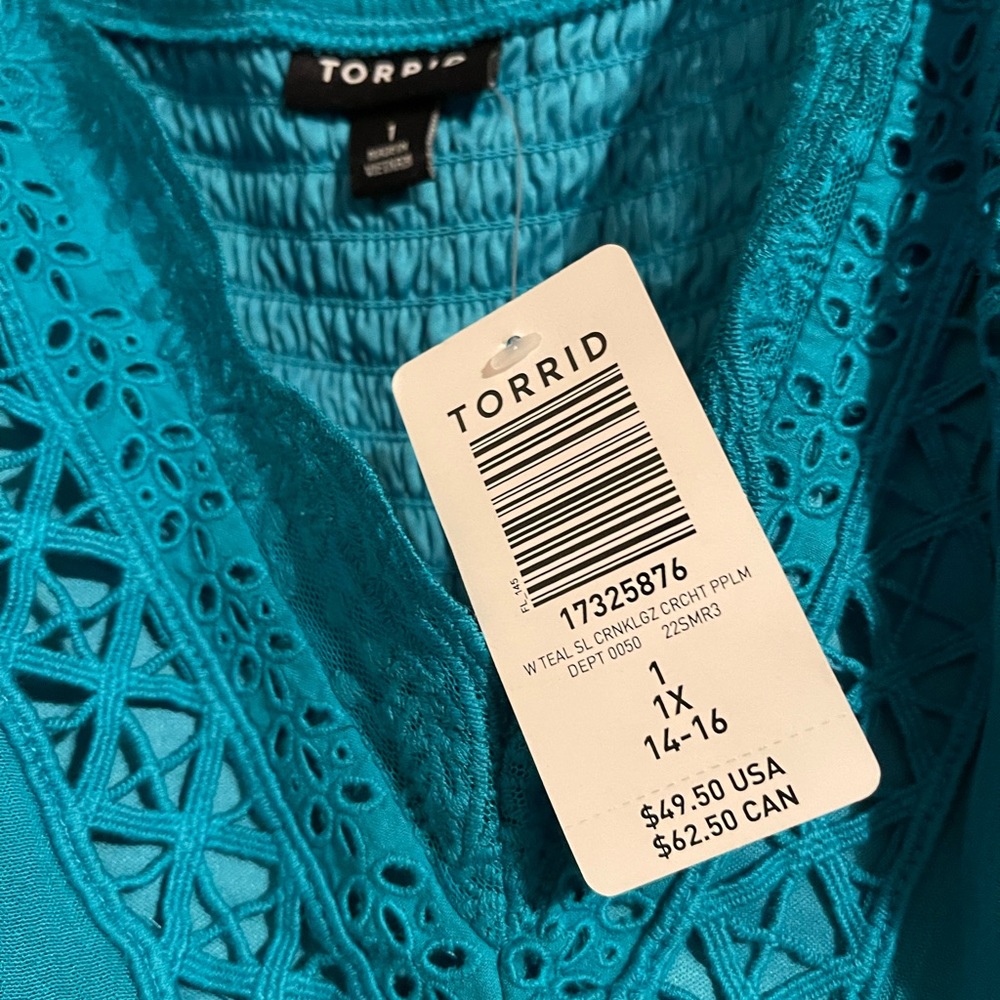 NWT Torrid boho style babydoll - Picture 2 of 3